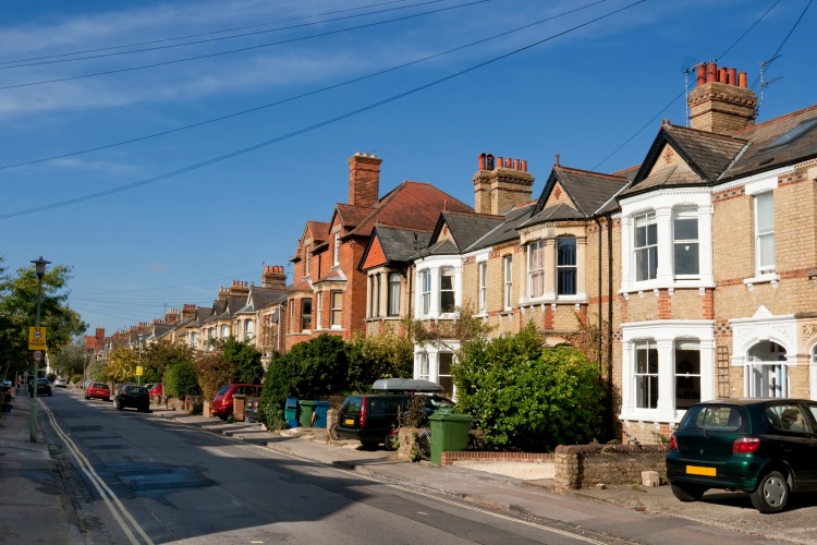 Typical english houses in Oxford. England